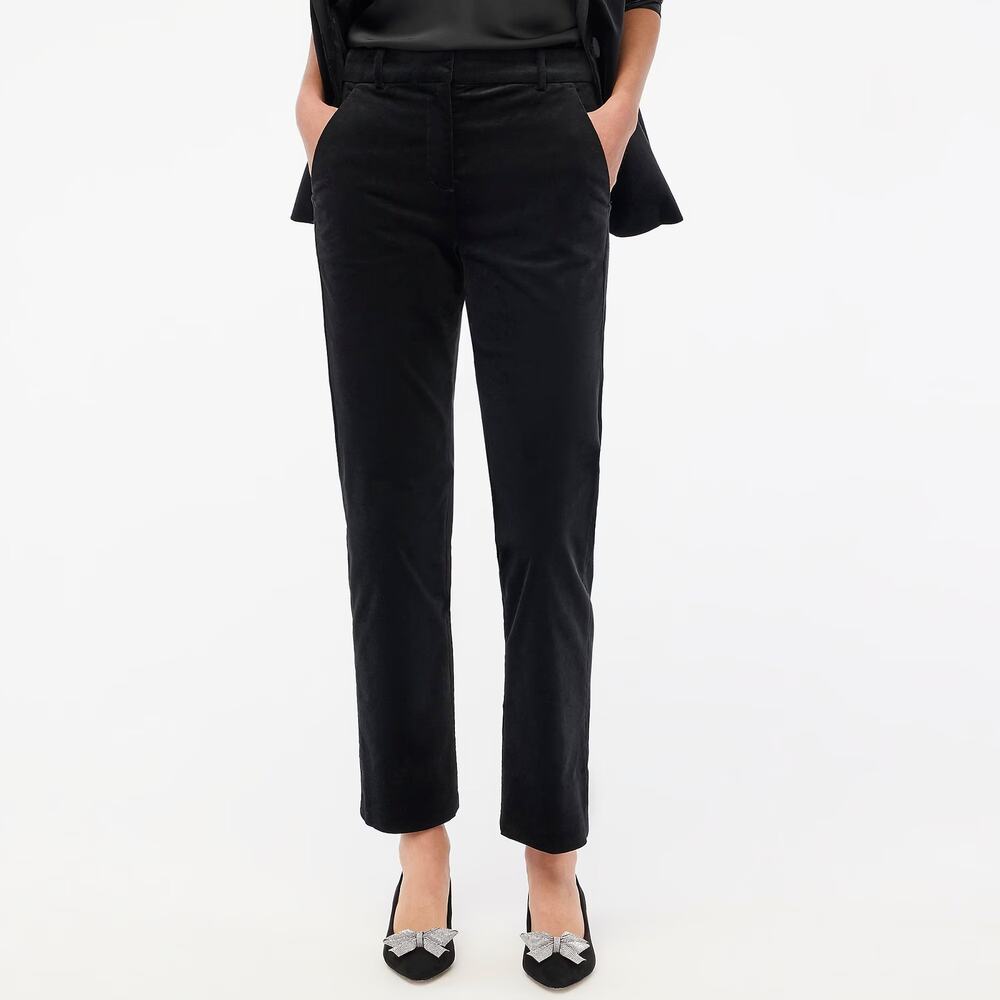 J. Crew Elegant Black Straight Leg Trousers